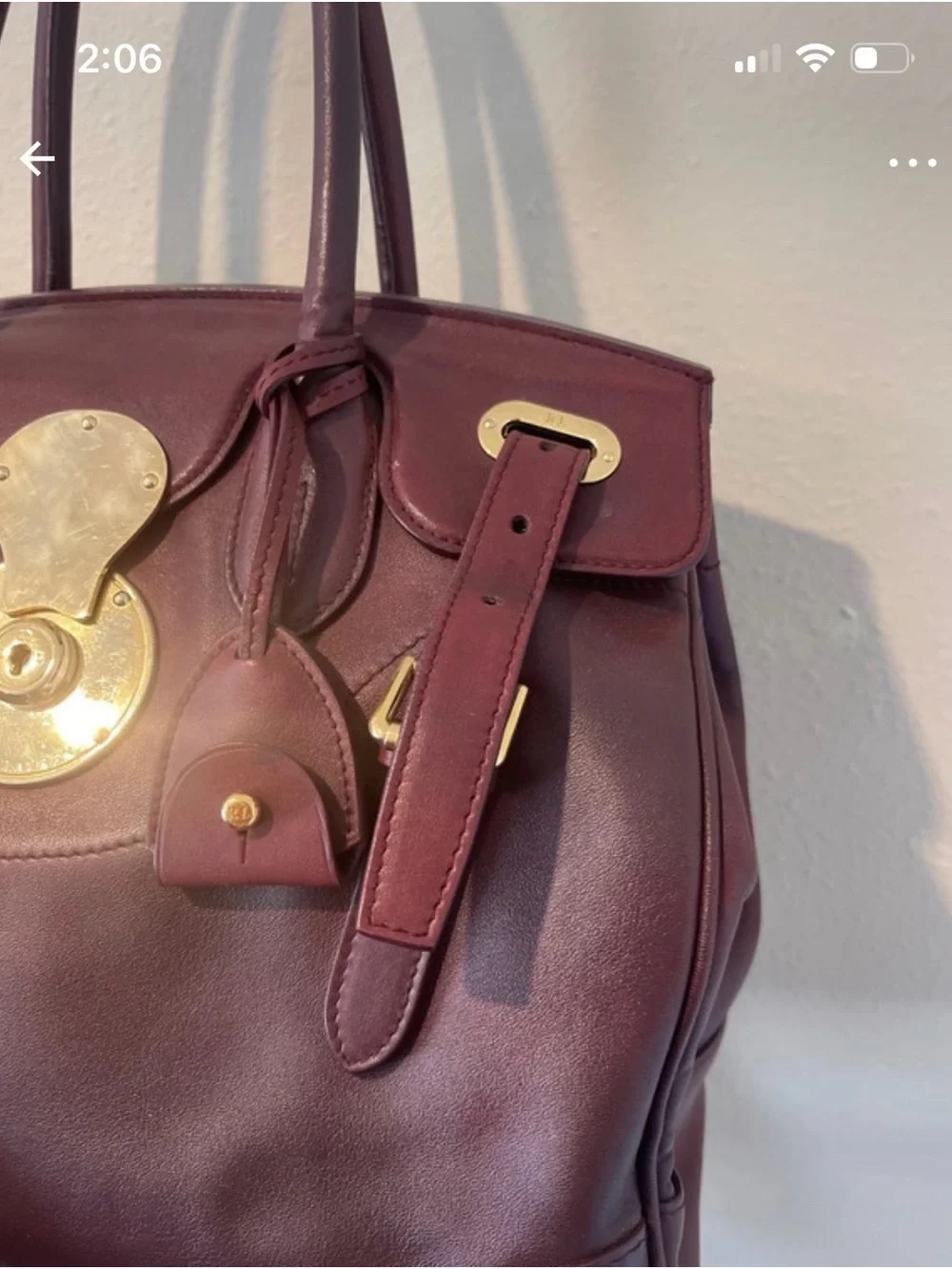 Ralph Lauren Collection Ricky Bag Burgundy